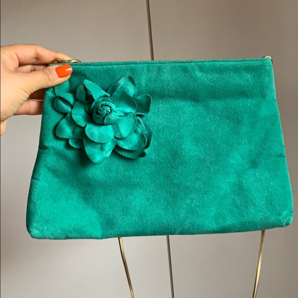 Green suede purse vintage